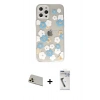 MARSİLYAN™- iPhone 12 Pro Kılıf Eksen Asil Prime - Şeffaf Uv Polymer Nano Ekran Koruyucu + Rainbow Kamera Lens Koruma Cam - GD