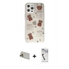 MARSİLYAN™- iPhone 12 Pro Kılıf Eksen Asil Prime - Şeffaf Uv Polymer Nano Ekran Koruyucu + Rainbow Kamera Lens Koruma Cam - GD