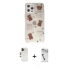 MARSİLYAN™- iPhone 12 Pro Kılıf Eksen Asil Prime - Şeffaf Uv Polymer Nano Ekran Koruyucu + Shine Kamera Lens - GD