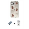 MARSİLYAN™- iPhone 12 Pro Kılıf Eksen Asil Prime - Şeffaf Uv Polymer Nano Ekran Koruyucu + Metal Kamera Lens Koruma Cam - GS