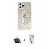 MARSİLYAN™- iPhone 12 Pro Kılıf Eksen Asil Prime - Şeffaf Uv Polymer Nano Ekran Koruyucu + Kamera Lens Koruma Cam - SF