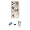 MARSİLYAN™- iPhone 12 Pro Kılıf Eksen Asil Prime - Şeffaf Uv Polymer Nano Ekran Koruyucu + Metal Kamera Lens Koruma Cam - MR