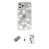 MARSİLYAN™- iPhone 12 Pro Kılıf Eksen Asil Prime - Şeffaf Uv Polymer Nano Ekran Koruyucu + Metal Kamera Lens Koruma Cam - MR