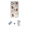 MARSİLYAN™- iPhone 12 Pro Kılıf Eksen Asil Prime - Şeffaf Uv Polymer Nano Ekran Koruyucu + Metal Kamera Lens Koruma Cam - KUYL