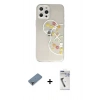 MARSİLYAN™- iPhone 12 Pro Kılıf Eksen Asil Prime - Şeffaf Uv Polymer Nano Ekran Koruyucu + Metal Kamera Lens Koruma Cam - MR