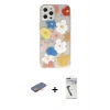 MARSİLYAN™- iPhone 12 Pro Kılıf Eksen Asil Prime - Şeffaf Uv Polymer Nano Ekran Koruyucu + Renkli Kamera Lens Koruma Cam - TU