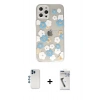 MARSİLYAN™- iPhone 12 Pro Kılıf Eksen Asil Prime - Şeffaf Uv Polymer Nano Ekran Koruyucu + Shine Kamera Lens - MI