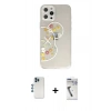 MARSİLYAN™- iPhone 12 Pro Kılıf Eksen Asil Prime - Şeffaf Uv Polymer Nano Ekran Koruyucu + Shine Kamera Lens - MI