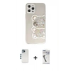 MARSİLYAN™- iPhone 12 Pro Kılıf Eksen Asil Prime - Şeffaf Uv Polymer Nano Ekran Koruyucu + Shine Kamera Lens - MI