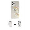 MARSİLYAN™- iPhone 12 Pro Kılıf Eksen Asil Prime - Şeffaf Uv Polymer Nano Ekran Koruyucu + Shine Kamera Lens - GS