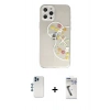MARSİLYAN™- iPhone 12 Pro Kılıf Eksen Asil Prime - Şeffaf Uv Polymer Nano Ekran Koruyucu + Shine Kamera Lens - MI