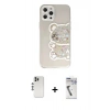 MARSİLYAN™- iPhone 12 Pro Kılıf Eksen Asil Prime - Şeffaf Uv Polymer Nano Ekran Koruyucu + Shine Kamera Lens - GS