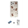 MARSİLYAN™- iPhone 12 Pro Kılıf Eksen Asil Prime - Şeffaf Uv Polymer Nano Ekran Koruyucu + Shine Kamera Lens Koruma Cam - GD