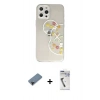MARSİLYAN™- iPhone 12 Pro Kılıf Eksen Asil Prime - Şeffaf Uv Polymer Nano Ekran Koruyucu + Shine Kamera Lens Koruma Cam - SH