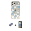 MARSİLYAN™- iPhone 12 Pro Kılıf Eksen Asil Prime - Siyah 34D Hayalet Izgaralı Cam + Metal Kamera Lens Koruma Cam - GD
