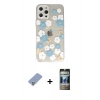 MARSİLYAN™- iPhone 12 Pro Kılıf Eksen Asil Prime - Siyah 34D Hayalet Izgaralı Cam + Metal Kamera Lens Koruma Cam - KUYL