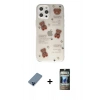 MARSİLYAN™- iPhone 12 Pro Kılıf Eksen Asil Prime - Siyah 34D Hayalet Izgaralı Cam + Metal Kamera Lens Koruma Cam - MI