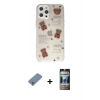 MARSİLYAN™- iPhone 12 Pro Kılıf Eksen Asil Prime - Siyah 34D Hayalet Izgaralı Cam + Metal Kamera Lens Koruma Cam - GS