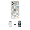 MARSİLYAN™- iPhone 12 Pro Kılıf Eksen Asil Prime - Siyah 34D Hayalet Izgaralı Cam + Shine Kamera Lens - GS
