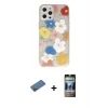 MARSİLYAN™- iPhone 12 Pro Kılıf Eksen Asil Prime - Siyah 34D Hayalet Izgaralı Cam + Shine Kamera Lens Koruma Cam - GD