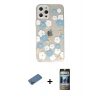 MARSİLYAN™- iPhone 12 Pro Kılıf Eksen Asil Prime - Siyah 34D Hayalet Izgaralı Cam + Shine Kamera Lens Koruma Cam - GD