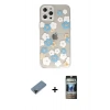 MARSİLYAN™- iPhone 12 Pro Kılıf Eksen Asil Prime - Siyah 34D Hayalet Izgaralı Cam + Siyah Shine Kamera Lens Koruma Cam