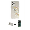MARSİLYAN™- iPhone 12 Pro Kılıf Eksen Asil Prime - Siyah 360 Mat Full Body Arka Koruyucu + Rainbow Kamera Lens Koruma Cam - GD