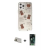 MARSİLYAN™- iPhone 12 Pro Kılıf Eksen Asil Prime - Siyah 360 Mat Full Body Arka Koruyucu + Rainbow Kamera Lens Koruma Cam - GD