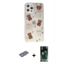 MARSİLYAN™- iPhone 12 Pro Kılıf Eksen Asil Prime - Siyah 360 Mat Full Body Arka Koruyucu + Renkli Kamera Lens Koruma Cam - SI