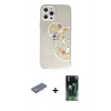 MARSİLYAN™- iPhone 12 Pro Kılıf Eksen Asil Prime - Siyah 360 Mat Full Body Arka Koruyucu + Renkli Kamera Lens Koruma Cam - SI