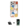 MARSİLYAN™- iPhone 12 Pro Kılıf Eksen Asil Prime - Siyah 360 Mat Full Body Arka Koruyucu + Kamera Lens Koruma Cam - SF