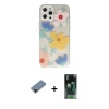 MARSİLYAN™- iPhone 12 Pro Kılıf Eksen Asil Prime - Siyah 360 Mat Full Body Arka Koruyucu + Shine Kamera Lens Koruma Cam - SH