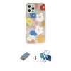 MARSİLYAN™- iPhone 12 Pro Kılıf Eksen Asil Prime - Siyah 3D Antistatik Cam Ekran Koruyucu + Metal Kamera Lens Koruma Cam - GS