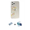 MARSİLYAN™- iPhone 12 Pro Kılıf Eksen Asil Prime - Siyah 3D Antistatik Cam Ekran Koruyucu + Shine Kamera Lens Koruma Cam - MI