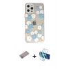 MARSİLYAN™- iPhone 12 Pro Kılıf Eksen Asil Prime - Siyah 3D Antistatik Cam Ekran Koruyucu + Shine Kamera Lens Koruma Cam - SABE
