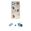 MARSİLYAN™- iPhone 12 Pro Kılıf Eksen Asil Prime - Siyah 3D Antistatik Cam Ekran Koruyucu + Shine Kamera Lens Koruma Cam - MI