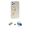 MARSİLYAN™- iPhone 12 Pro Kılıf Eksen Asil Prime - Siyah 3D Antistatik Cam Ekran Koruyucu + Shine Kamera Lens Koruma Cam - SABE
