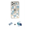 MARSİLYAN™- iPhone 12 Pro Kılıf Eksen Asil Prime - Siyah 3D Antistatik Cam Ekran Koruyucu + Shine Kamera Lens Koruma Cam - MI