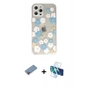 MARSİLYAN™- iPhone 12 Pro Kılıf Eksen Asil Prime - Siyah 3D Antistatik Cam Ekran Koruyucu + Shine Kamera Lens Koruma Cam - PE