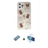 MARSİLYAN™- iPhone 12 Pro Kılıf Eksen Asil Prime - Siyah 3D Antistatik Cam Ekran Koruyucu + Shine Kamera Lens Koruma Cam - GI