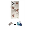 MARSİLYAN™- iPhone 12 Pro Kılıf Eksen Asil Prime - Siyah 3D Antistatik Cam Ekran Koruyucu + Shine Kamera Lens Koruma Cam - SABE