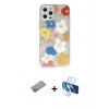 MARSİLYAN™- iPhone 12 Pro Kılıf Eksen Asil Prime - Siyah 3D Antistatik Cam Ekran Koruyucu + Shine Kamera Lens Koruma Cam - SABE
