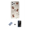 MARSİLYAN™- iPhone 12 Pro Kılıf Eksen Asil Prime - Siyah 3D Antistatik Hayalet Cam Ekran Koruyucu + Metal Kamera Lens Koruma Cam - KUYL