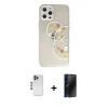 MARSİLYAN™- iPhone 12 Pro Kılıf Eksen Asil Prime - Siyah 3D Antistatik Hayalet Cam Ekran Koruyucu + Shine Kamera Lens - MI