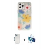 MARSİLYAN™- iPhone 12 Pro Kılıf Eksen Asil Prime - Siyah 3D Antistatik Seramik Nano Ekran Koruyucu + Shine Kamera Lens - MI