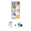 MARSİLYAN™- iPhone 12 Pro Kılıf Eksen Asil Prime - Siyah 3D Antistatik Seramik Nano Ekran Koruyucu + Shine Kamera Lens - MI