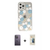MARSİLYAN™- iPhone 12 Pro Kılıf Eksen Asil Prime - Siyah 6D Mat Seramik Hayalet Nano Ekran Koruyucu + Neon Fosforlu Kamera Lens - BZ