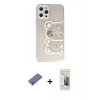 MARSİLYAN™- iPhone 12 Pro Kılıf Eksen Asil Prime - Siyah 6D Mat Seramik Hayalet Nano Ekran Koruyucu + Metal Kamera Lens Koruma Cam - GD