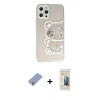 MARSİLYAN™- iPhone 12 Pro Kılıf Eksen Asil Prime - Siyah 6D Mat Seramik Hayalet Nano Ekran Koruyucu + Metal Kamera Lens Koruma Cam - KUYL