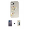 MARSİLYAN™- iPhone 12 Pro Kılıf Eksen Asil Prime - Siyah 6D Mat Seramik Hayalet Nano Ekran Koruyucu + Neon Fosforlu Kamera Lens - MI